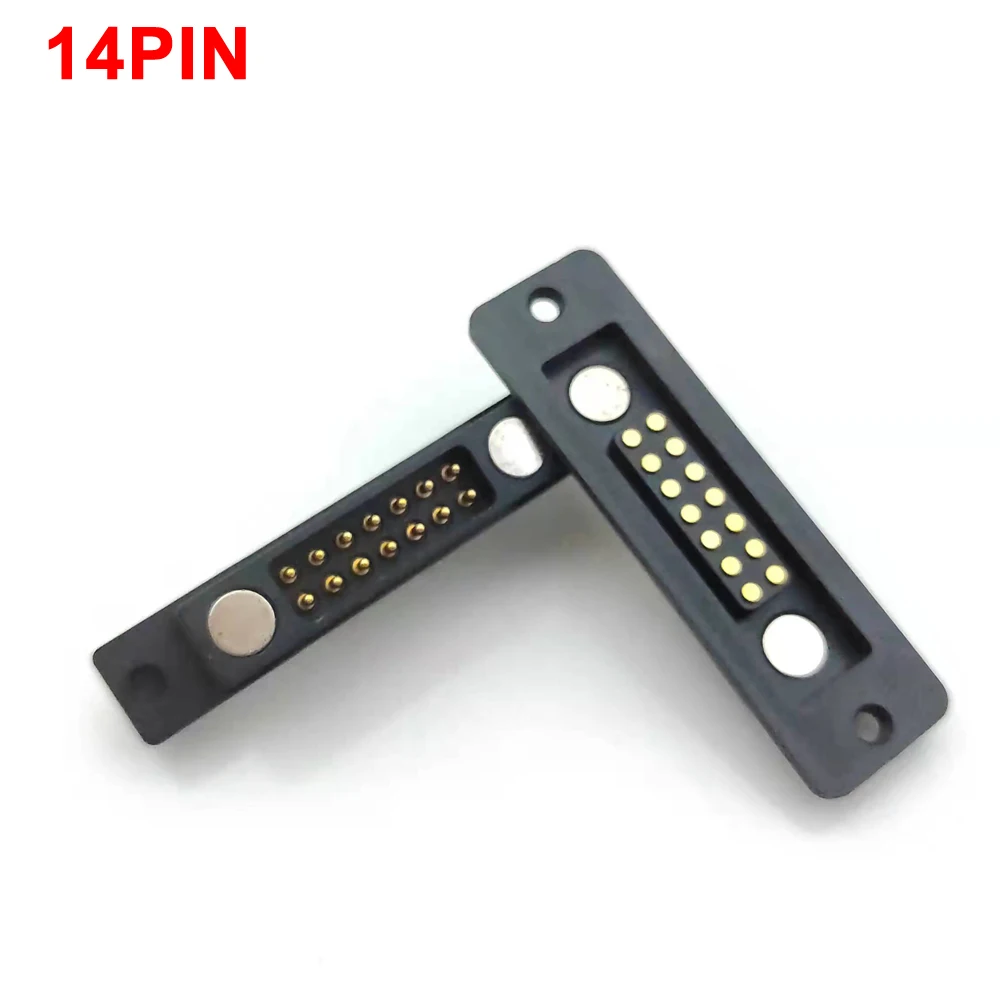 1sets14Pin صف مزدوج عالية الحالية المغناطيس شفط الربيع بوجوبين موصل ذكر أنثى التحقيق تيار مستمر شحن الطاقة المغناطيس موصل