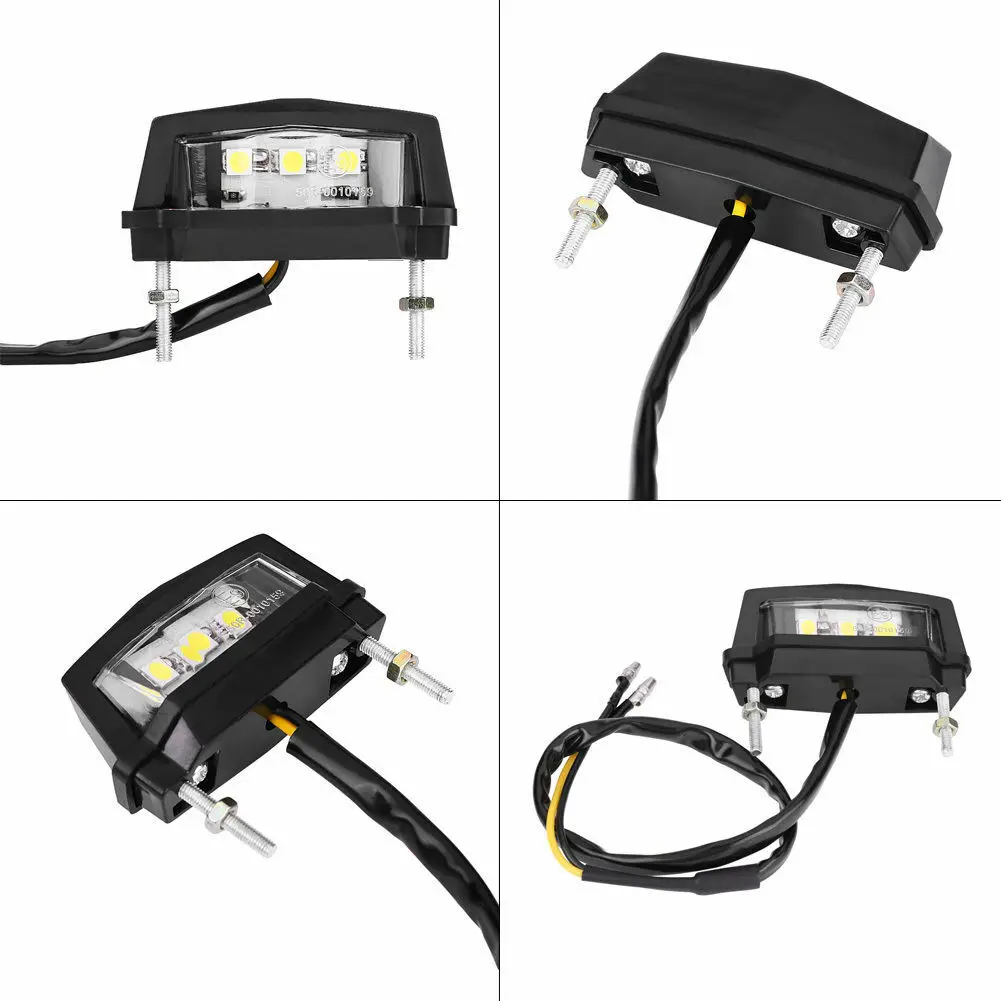 Motorcycle Licence Plate LED Motorbike Number Plate Rear Tail Light Universal