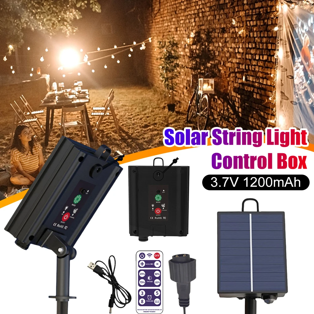 

Solar Battery String Light Control Box 3.7V 1200mAh Solar Panel Controller with Remote Control Solar Lamp String Circuit Board