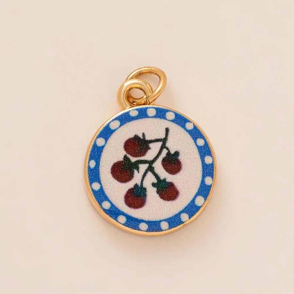 

INS Mini Pendant Colorful Painting Flower Smooth High Quality Drop INS Necklace Choker Pendant For Jewelry Making Accessories