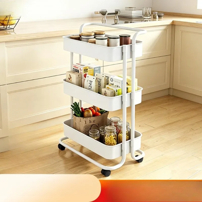 Kitchen Storage Rack Rolling Cart Multi Layer Bead Storage Baby Item Organizer Utility Cart Trolley Storage Rack Kitchen Shelf