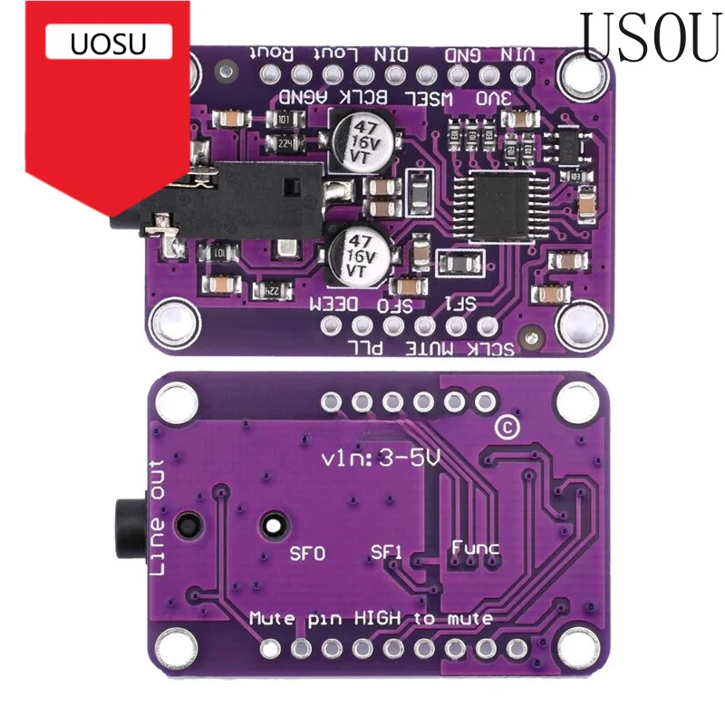 UDA1334A I2S Sound DAC Module 3.3-5V Stereo Decoder Board For Arduino Package Shipping