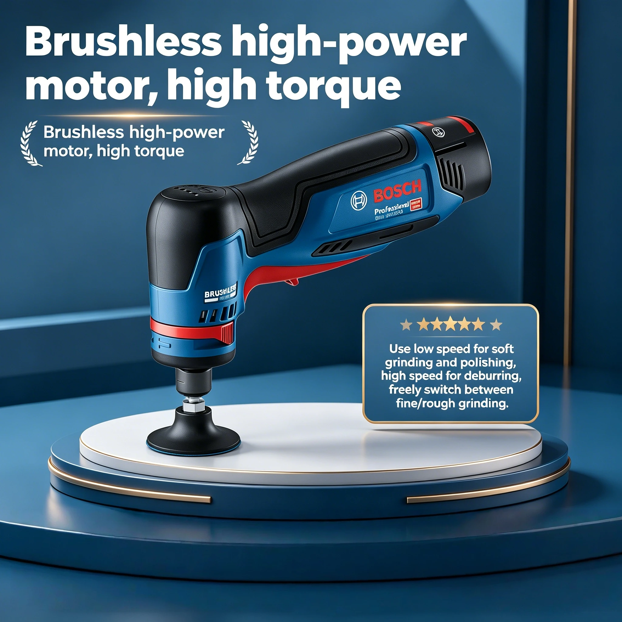 Bosch GWG 12V-50 S 12V Brushless Rotary Grinder 50mm Cordless Polisher Mini Right Angle Sander