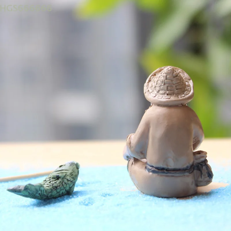 

Micro-Landscape Garden Craft Fishing Old Man Fishing by the River Fishing Little Fisherman Scene Props