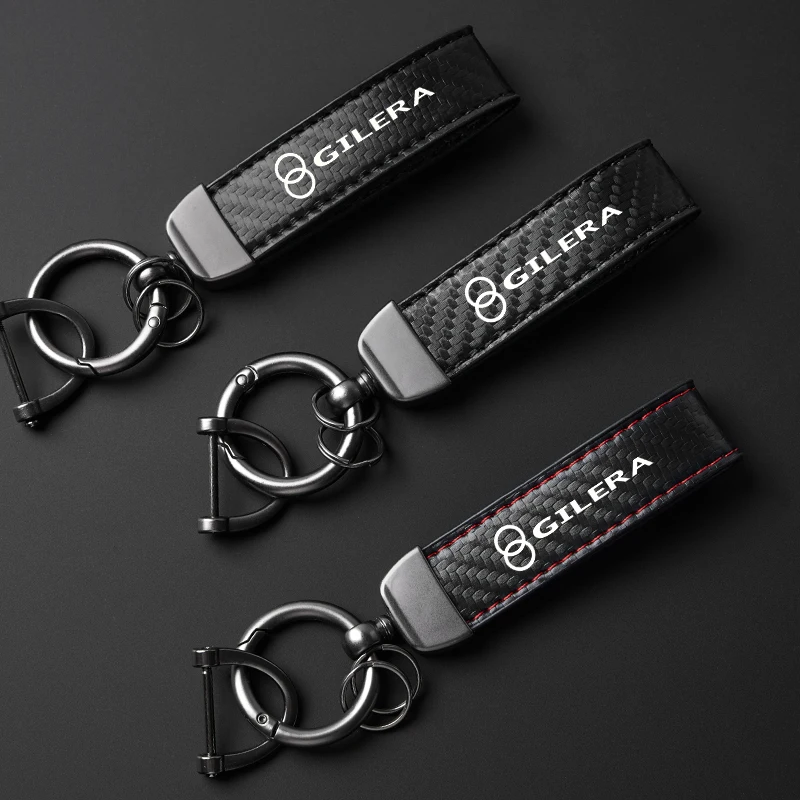 High-Grade Leather Motorcycle Keychain Holder Keyring For Gilera GP800 Fuoco Nexus 500 Runner 50 125 200 Accessories