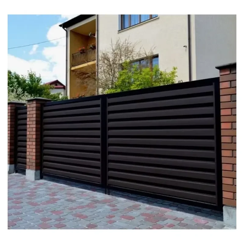 CBMmart Australia Villa Aluminum Alloy Black Automatic Remote Control Double Swing Driveway Gate & Fence