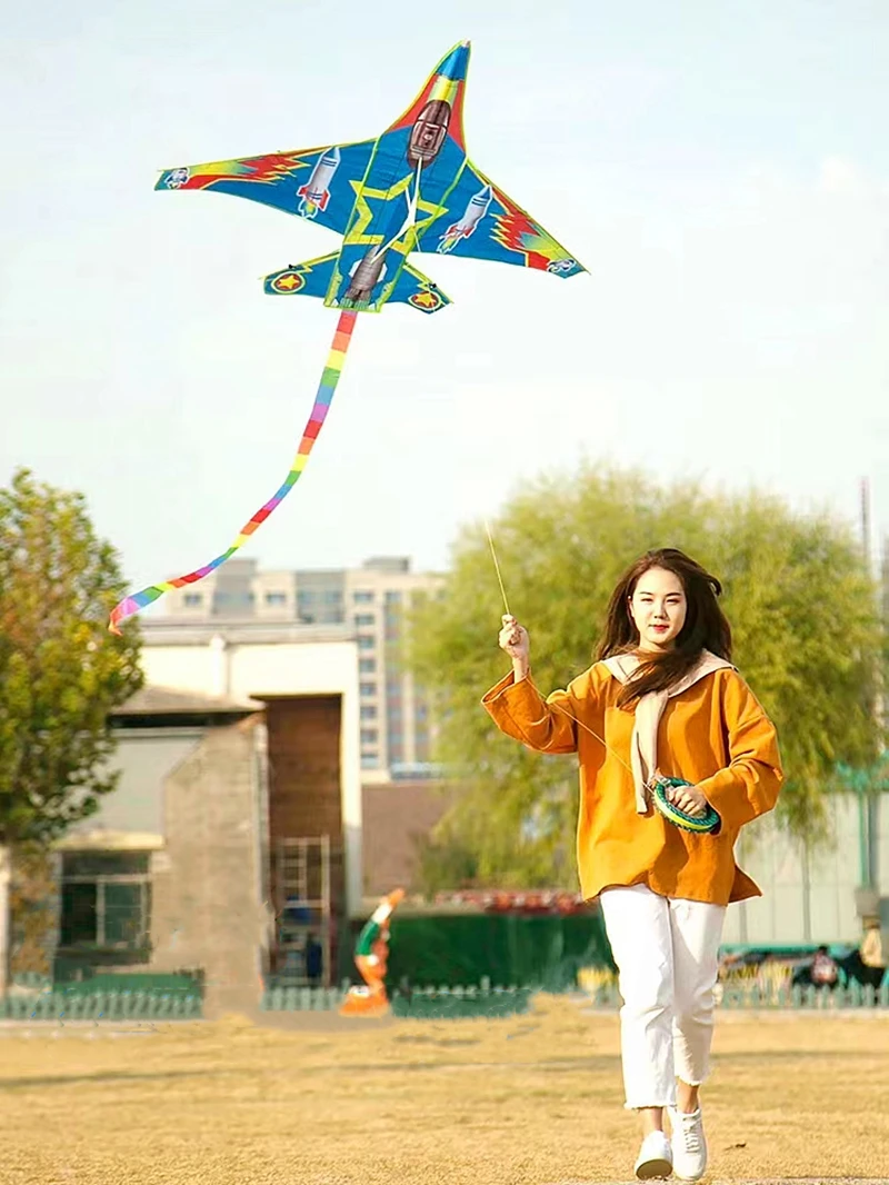 free shipping children plane kite string line for kids fighter kite outdoor toys wind kite parachute new kite ripstop nylon koi