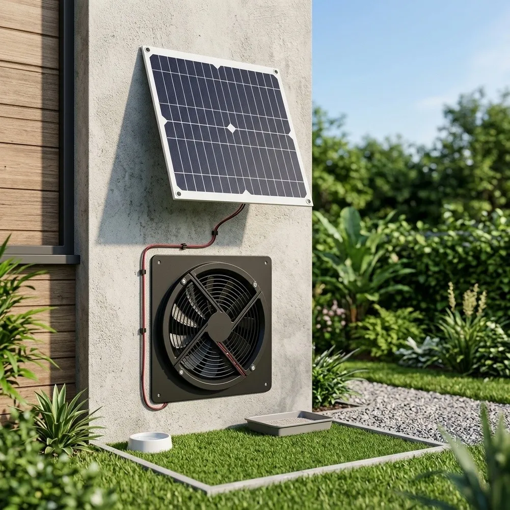For Home Air Quality 280*280mm 15W Solar Panel Efficient Solar Ventilation Solar Power Part Monocrystalline Panel