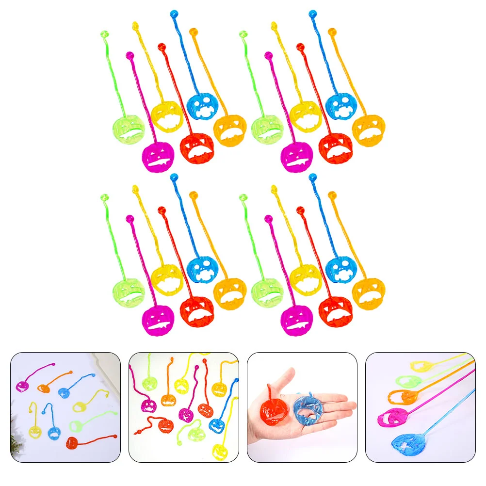 子供用の柔らかい接着剤ハロウィーンの減圧おもちゃ、弾性カボチャ、粘着性のカボチャ、混合色、50個