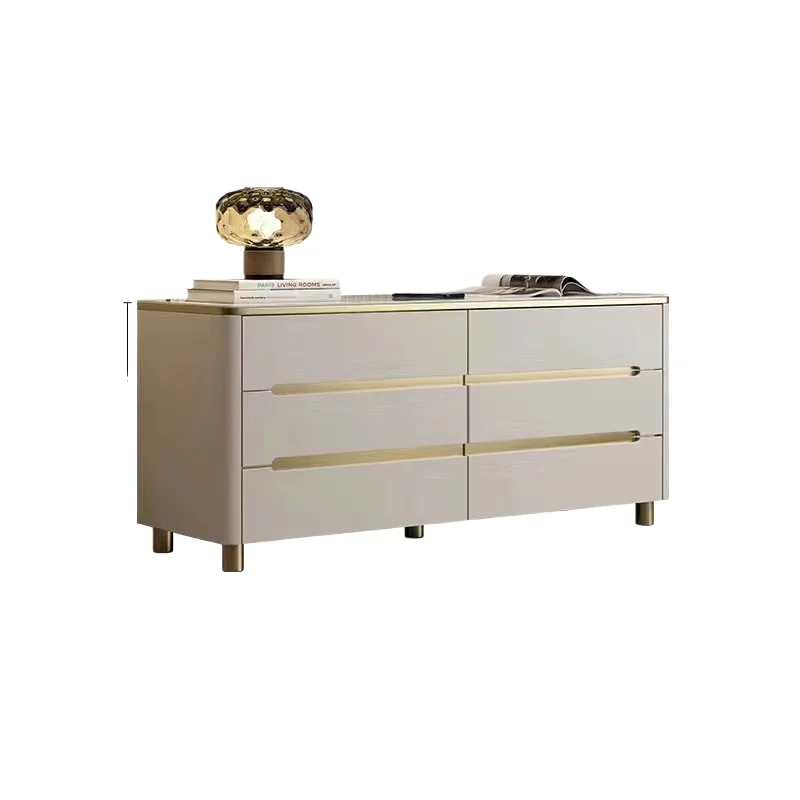 Solid wood light luxury rock slab dresser chest cabinet integrated bedroom storage cabinet multi-function