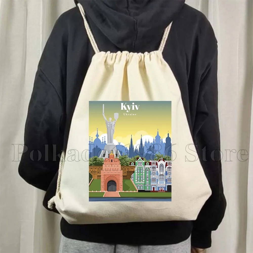Lake Como Kyiv Milan Rio De Janeiro San Diego Santorini Greece Sydney Tokyo Reykjavik Drawstring Bag Soccer Backpack Sackpack