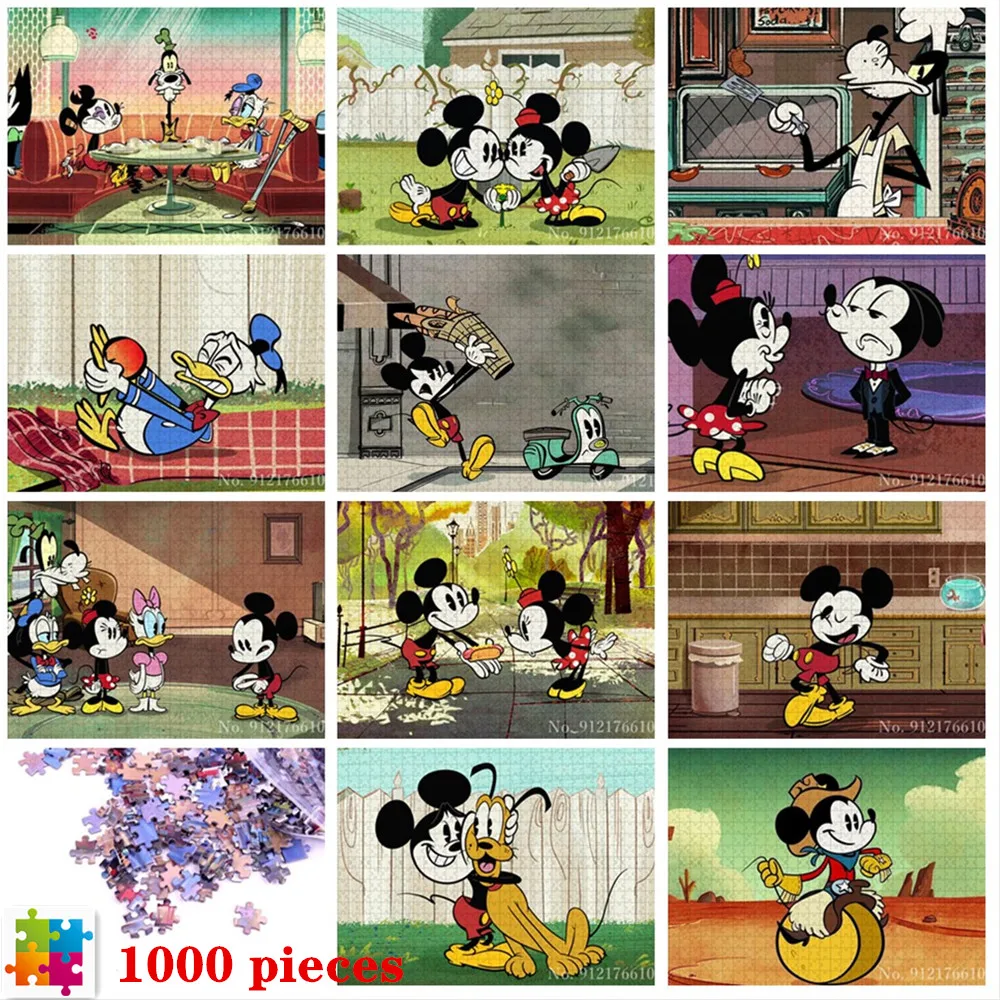 

1000 Pieces Puzzle Disney Mickey Mouse Jigsaw Puzzle Minnie Donald Duck Diy Jigsaw Puzzle Creativity Imagine Unzip Game Toys