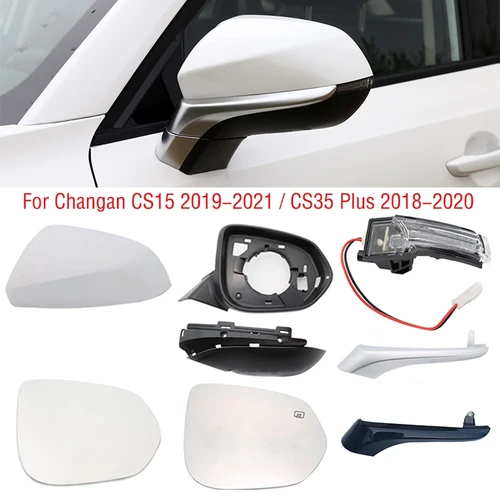 LHD para Changan CS15 2019-2021 CS35 Plus 2018-2020 luz de señal de giro de espejo lateral lente de lámpara marco de espejo retrovisor cubierta inferior