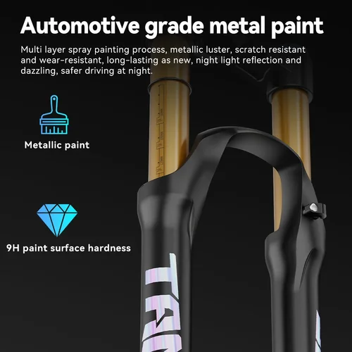 Imagen 2 del producto TANKE-horquilla de bicicleta ajustable con rebote, suspensión delantera de aire para MTB, 26/27,5/29 pulgadas, 120mm, horquilla de liberación rápida para viaje, accesorios para bicicleta