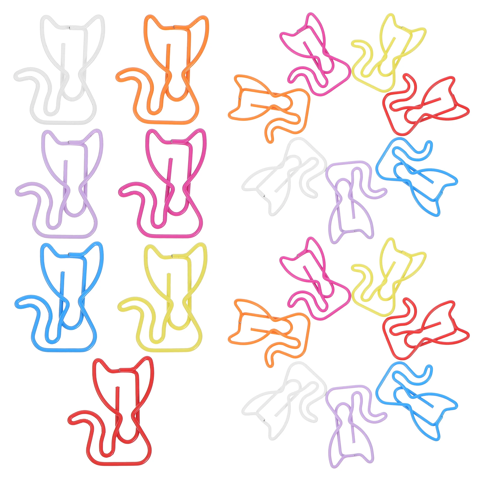 

50 Pcs Cat Paper Clip Shaped Stationery Clips Bookmarks Themed Office Supplies Holders Document Binder