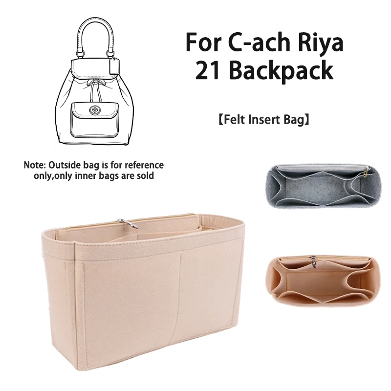 EverToner Felt Liner Bag for C-ach Riya 21 Backpack Makeup Organizer Structured Support Protects Keeps Cosmetics Tidy