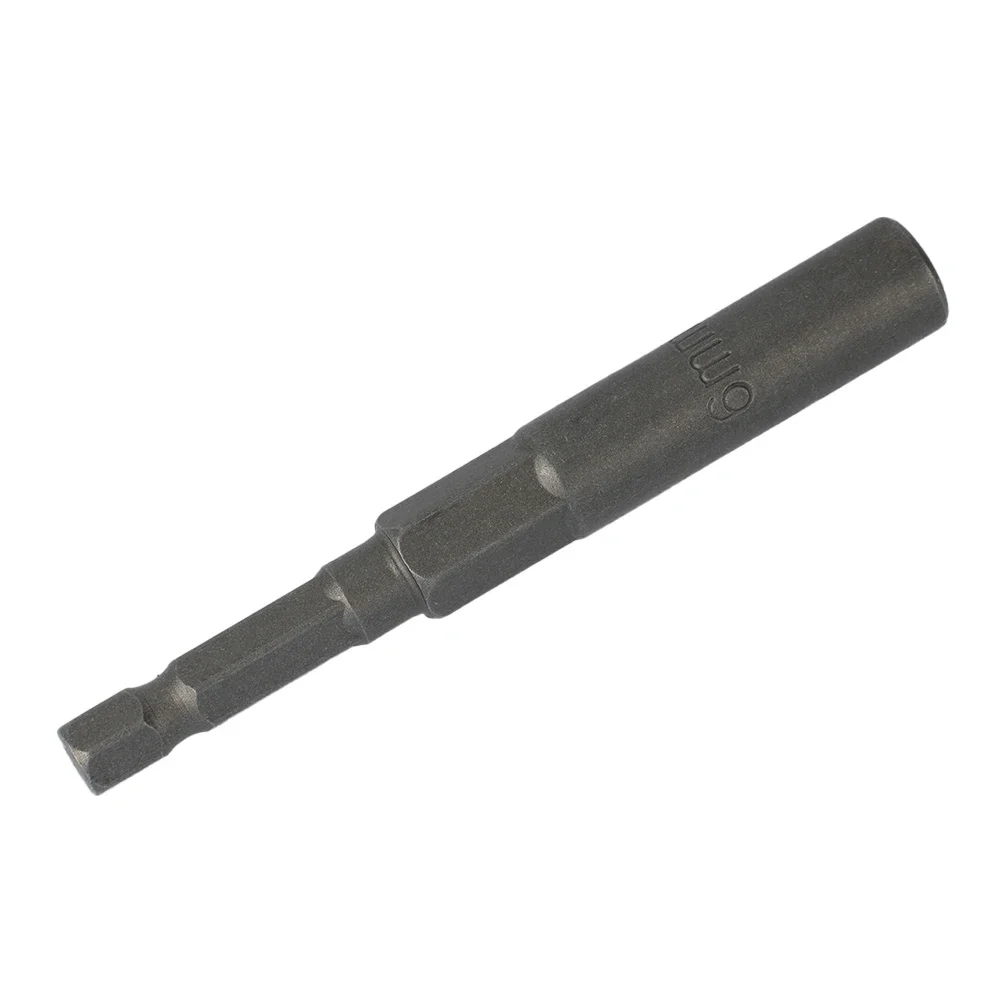 1PC 80mm Length Hex Drive Magnetic Socket  Nut Bolt Drill Bits 5.5-19mm Pneumatic Hexagon Shank Socket Screw Installation