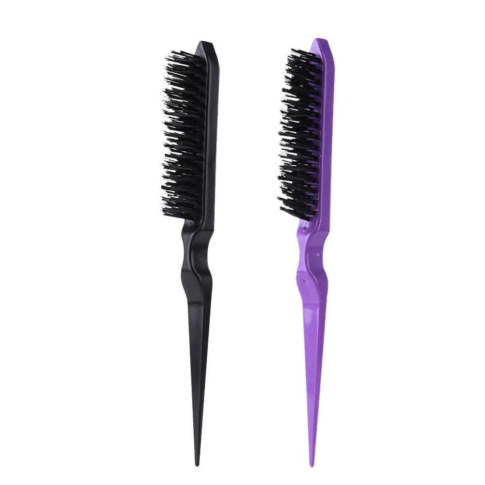 

Bristle Hair Brush Edge Brush Back-Combing Slicking and Edge Control Tool Hair Comb Teasing Brush for Women Men Hair Styling
