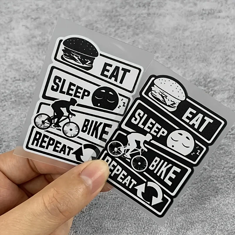 

Водонепроницаемая УФ-стойкая ПЭТ-наклейка "EAT SLEEP BIKE REPEAT", прочная наклейка для рам горных велосипедов и любителей велоспорта