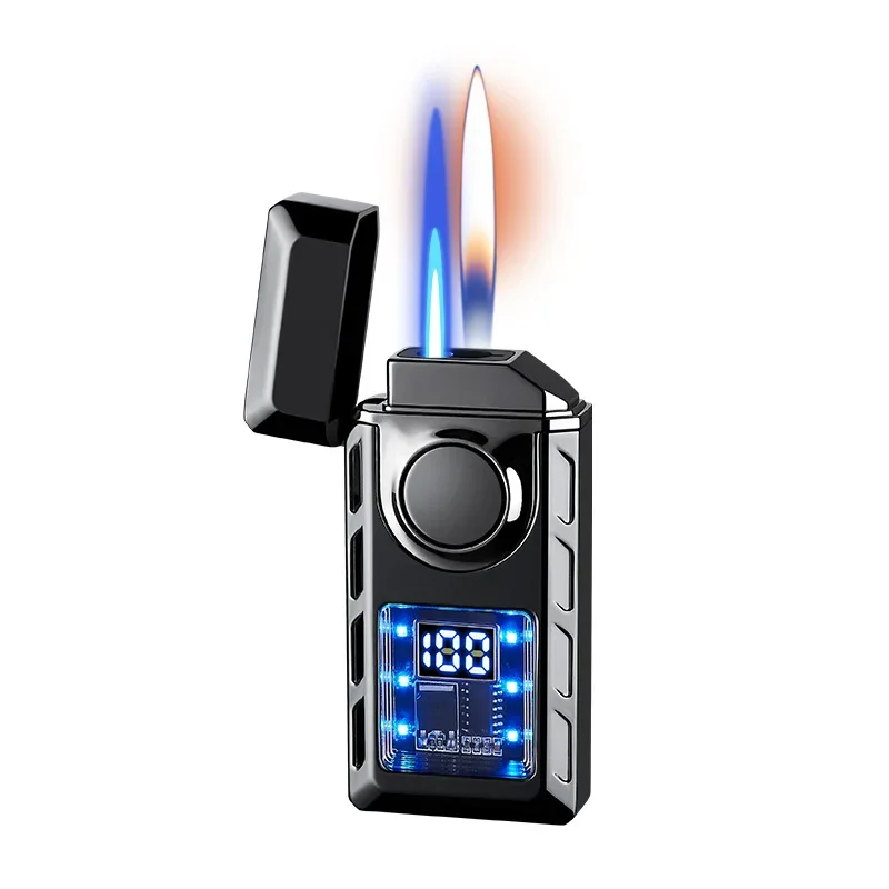 Newest Voice-activated Intelligent Ignition Flame One-click Switching Transparent Visual Movement Inflatable Windproof Lighter