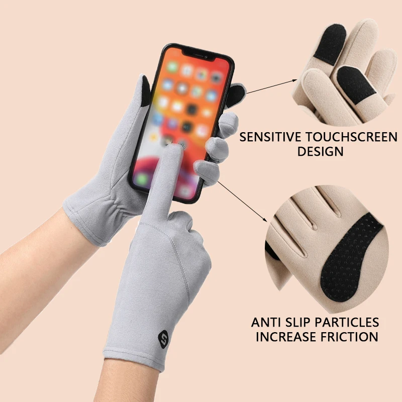 ل ● قفازات شتوية مرآة للرجال والنساء مع أصفاد ممتدة - قفازات تزلج سميكة مضادة للانزلاق، ركوب الدراجات والمشي لمسافات طويلة والجري #3