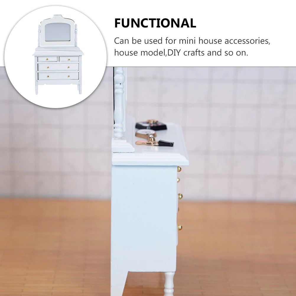 

Dressing Cabinet Decoration Vanity Tables Wooden Handicraft Miniature Model House Furniture Child