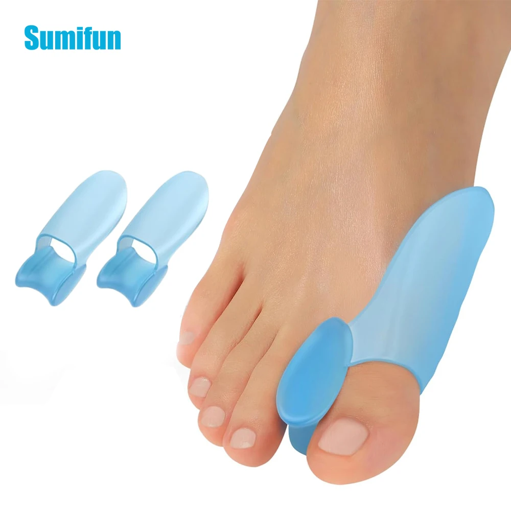 2Pcs/Pair Big Toes Separator Silicone Toe Overlapping Corrector Hallux Valgus Bunion Orthotic Pad Foot Health Care Pedicure Tool