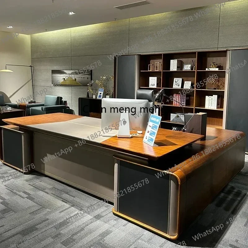 E182 Strong Wooden Executive Desk Luxury Designer Luxury Wood Office Desks Drawers Modern Large Mesas De Escritorio Furniture