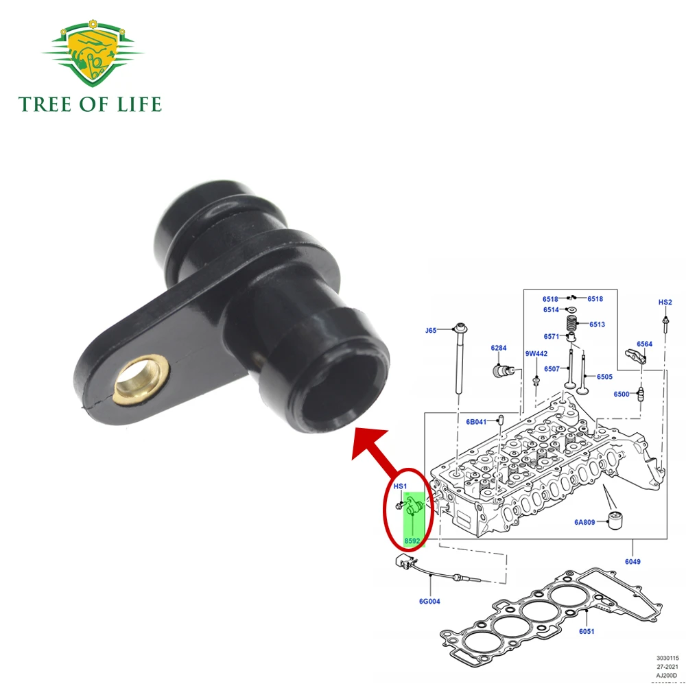 Water Outlet Connection For Land Rover Discovery 5 L462 2017+ New Defender 2020+ Range Rover Evoque L538 2012-2018 LR073690