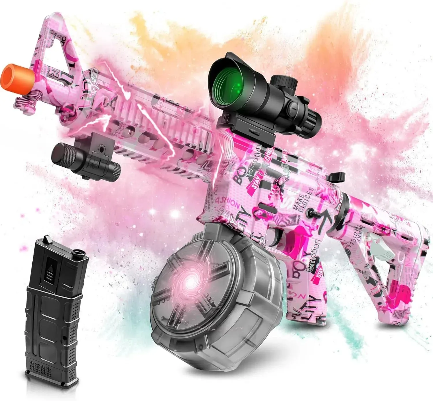 Large Gel Ball Blaster, Semi-Automatic & Automatic Splatter Ball Blaster 100 Feet Range FPS 250, for Outdoor Team Game