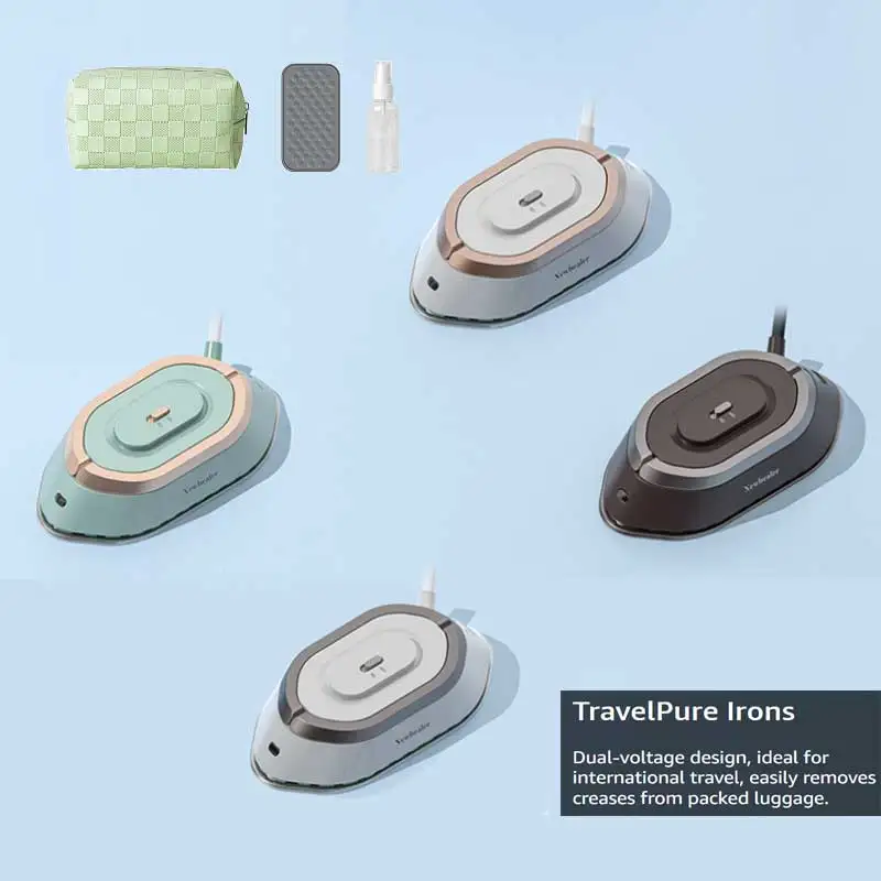 

Дорожный утюг с глобальным напряжением 100-240 В, мини-сухой утюг для одежды без пары, нагрев 60 s, 302 ℉ Керамическая подошва с антипригарным покрытием, 0,8 фунта