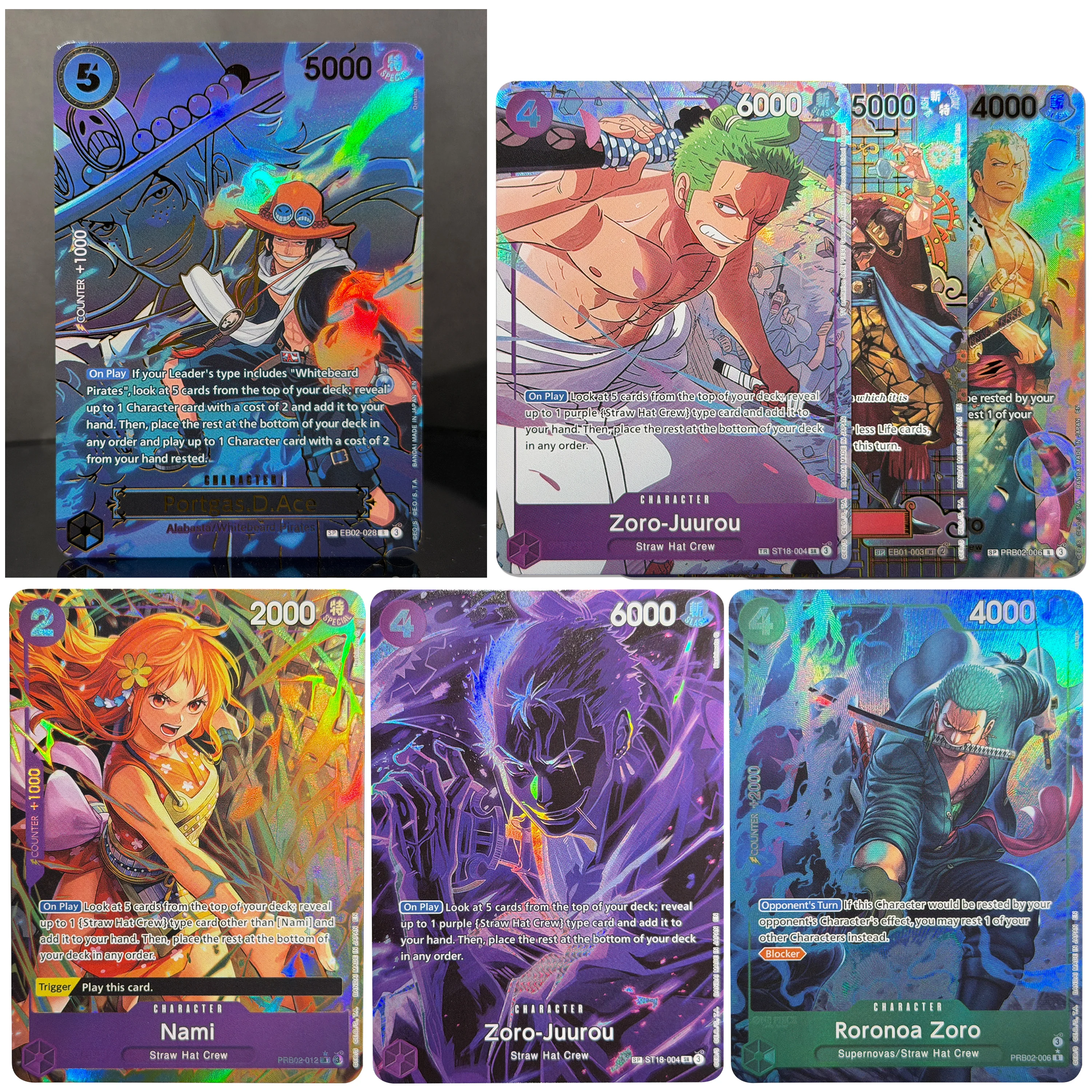 OPCG SP TR Heiße Sammelkarten Holo Laser Glanz Goldfolie PRB02-006 Craft Kid Kid&Killer Zoro Nami Juurou Proxy-Karten