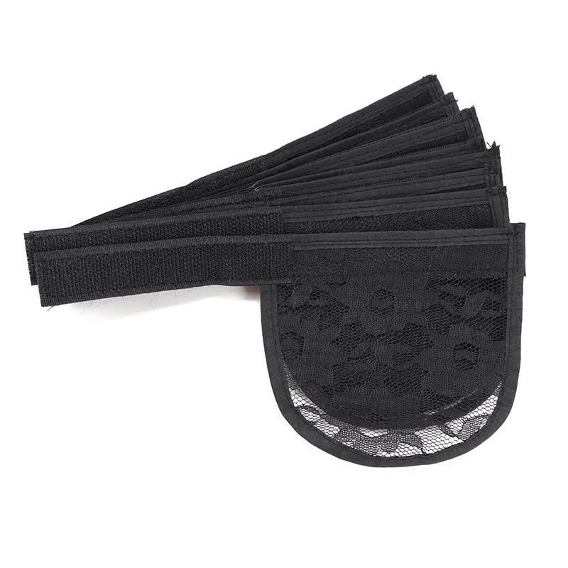 Yajukai-Filet de queue de cheval noir, 5 pièces/lot, proximité wstring, élastique pour queue de cheval, élastique à cheveux, sangle réglable à l'arrière, casquette de tissage, bonnet de perruque sans colle