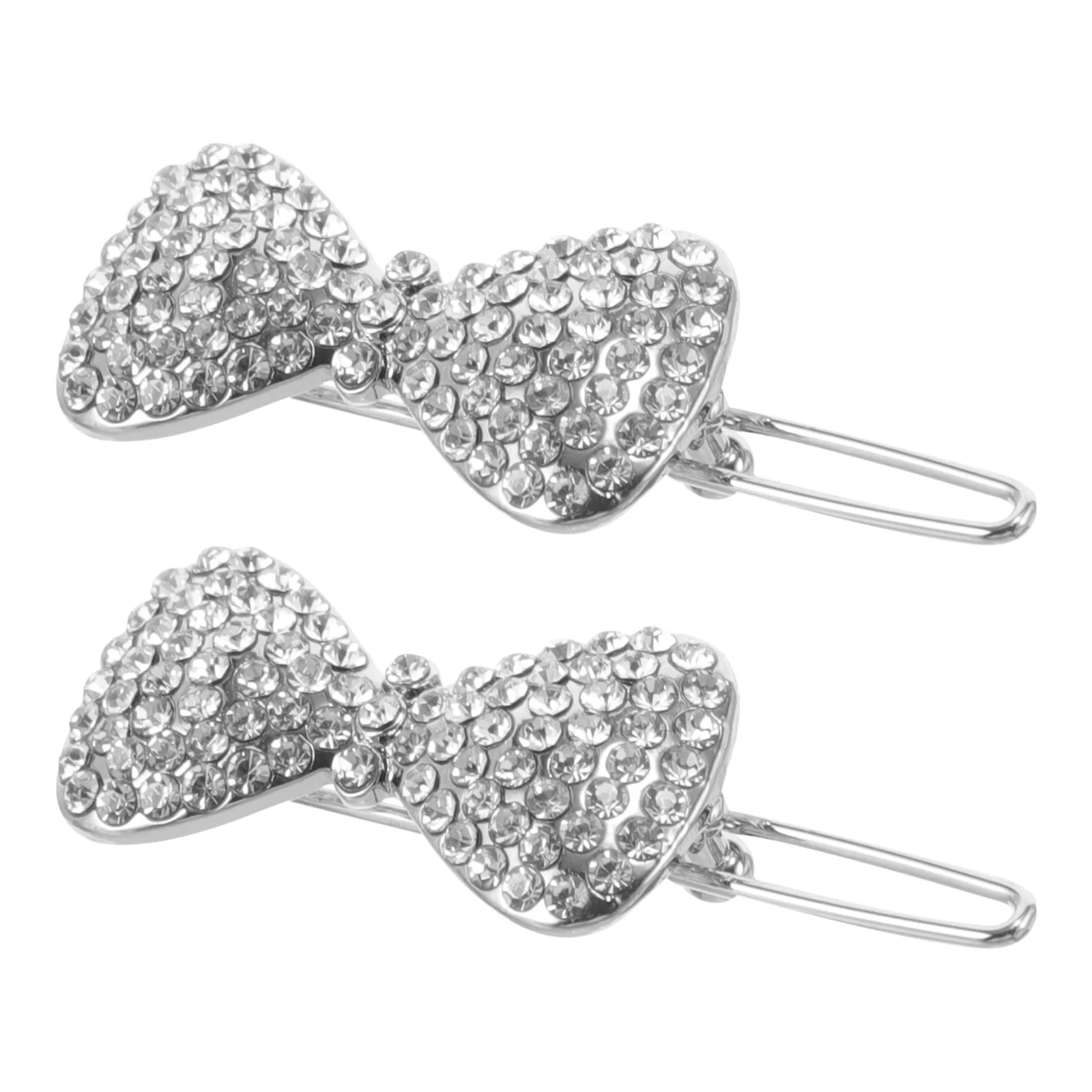 

2 Pcs Chic Minimalist Bow Barrettes Hair Clip Hairpin Pins Clips Rhinestone Hairpins