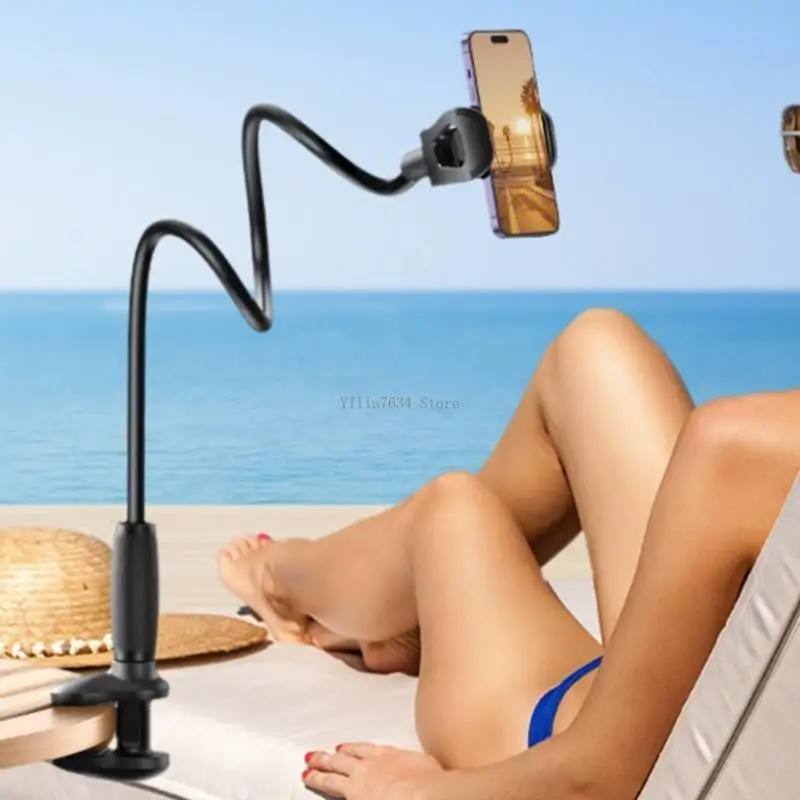 

Gooseneck Tablet Stand Holder for Bed with Adjustable 70CM Long Arm and Stable Double Clip Designing