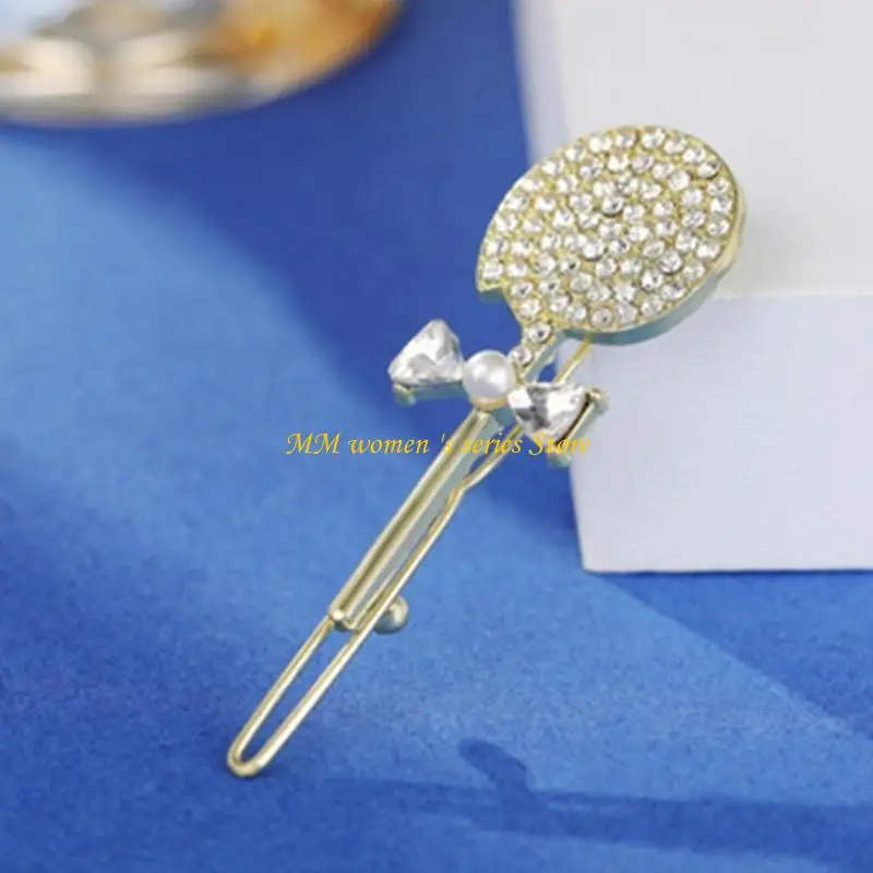 

Q39C Rhinestones Decoration Hairpin Stylish Violin Hair Clip Children Hairclip