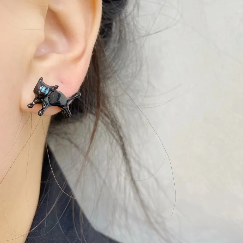 2023 Neue Lustige Kleine Schwarze Katzen-Ohrringe für Frauen, Modische Niedliche Tier-Ohrstecker, Mode-Party-Schmuck, Geschenke, Großhandel – Detail 21