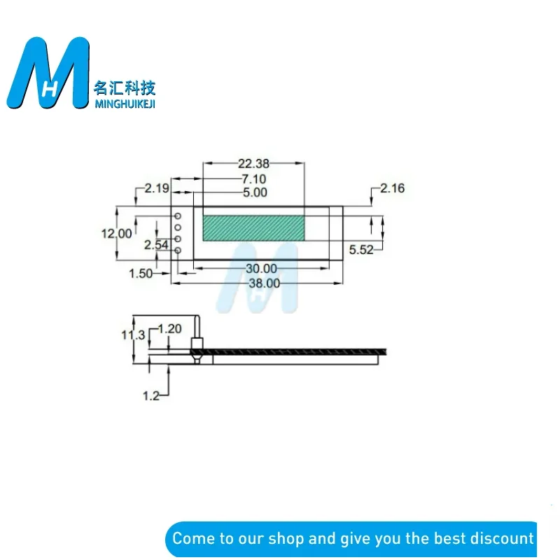 0.91 بوصة OLED وحدة 38mmX12mm 0.91 "أزرق/أبيض 128X32 OLED LCD LED وحدة عرض IIC التواصل لـ Ardunio