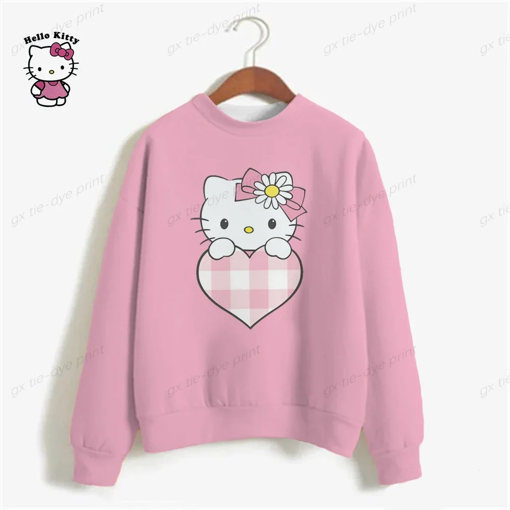 Streetwear Hoodies HELLO KITTY Printed Women Sweatshirt Autumn Long Sleeve Harajuku Pullovers Hooded Sweater sudadera mujer