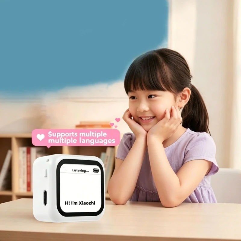  Conversation Voice Robot with Screen Display, WiFi Support and Rechargeable Power for English Desk Placement Indoors