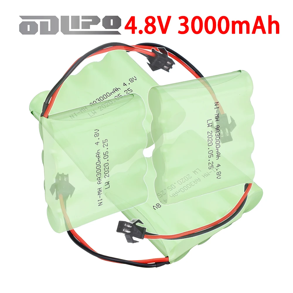 NiMH 3000mah 4.8V Battery SM Plug For Rc toys Cars truck Tanks Robots Boats Guns Ni-MH AA 4.8v Battery Pack toy accessory 1/5pcs