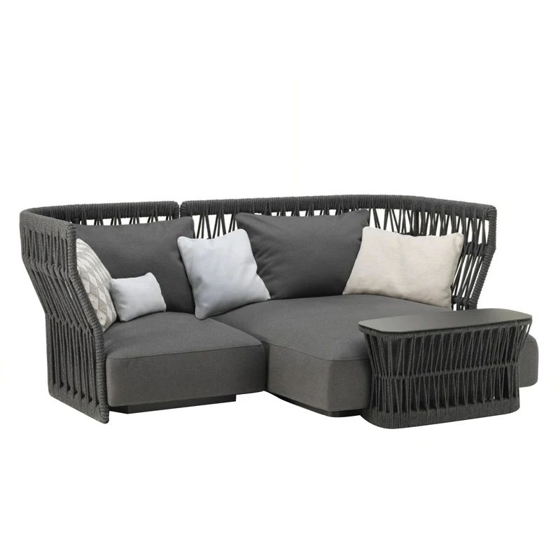 xx-Modern Outdoor Nordic Garden Terrace Waterproof Sunproof Woven Courtyard Sofa Set Single Double Leisure for Living Room&