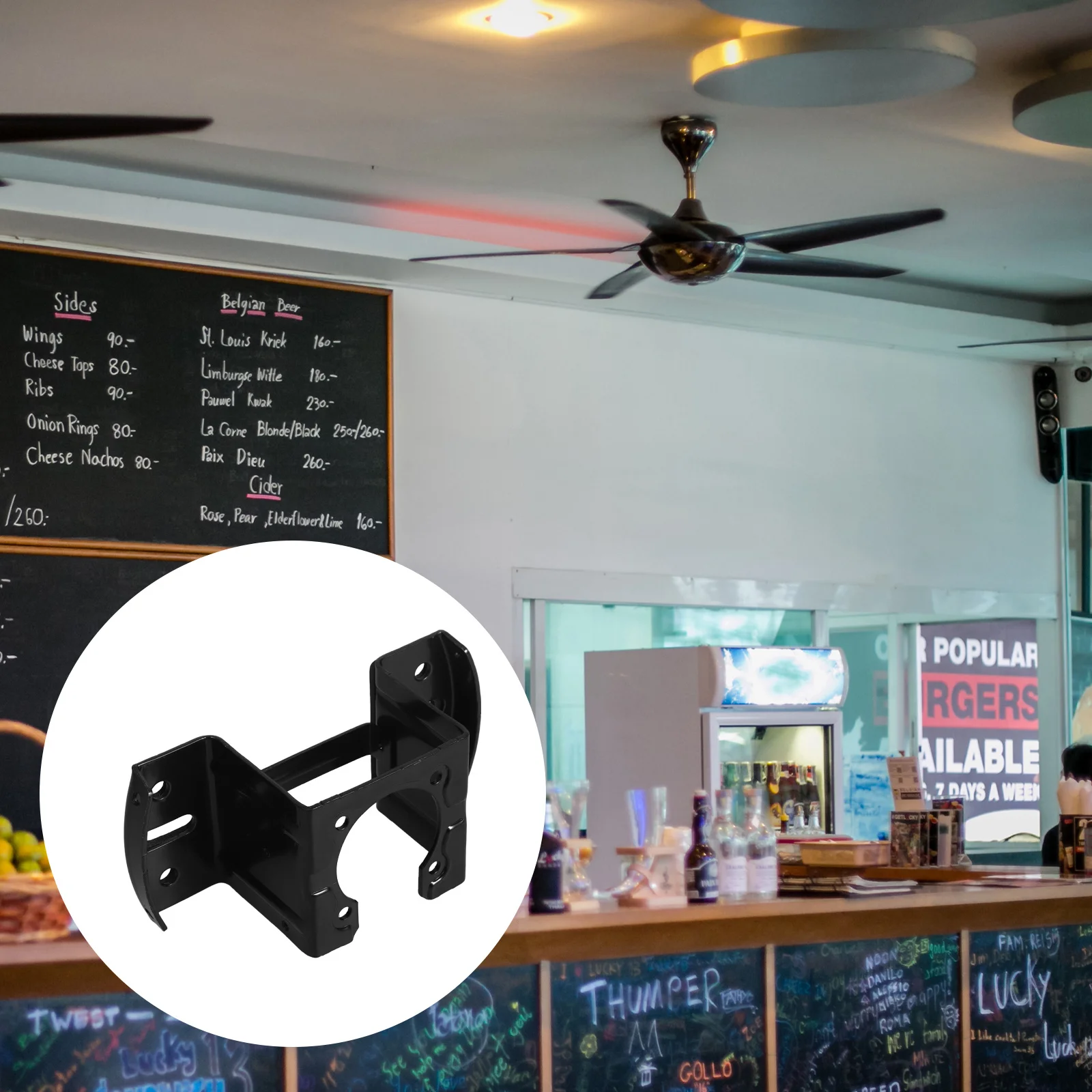 مروحة السقف معلقة قوس توالت الصلب قفل جانبي سهلة التركيب مروحة السقف الكهربائية تصاعد عدة الملحقات