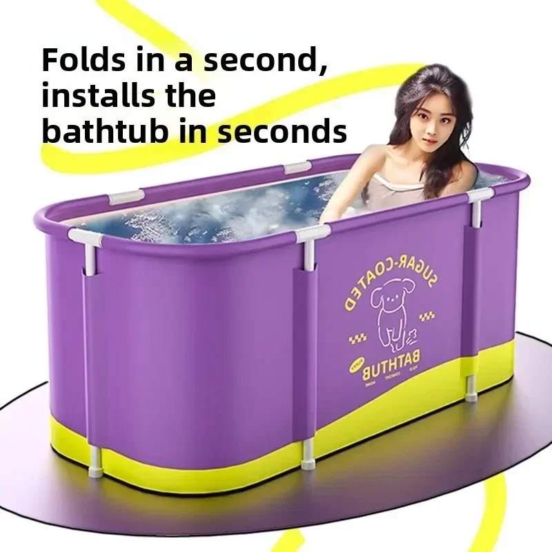 Bath tub Foldable Adult Bathtub Portable Bath Tub Spa Home Use Comfort Full Body Soaking Tub Folding Safe Wide Bath Tub