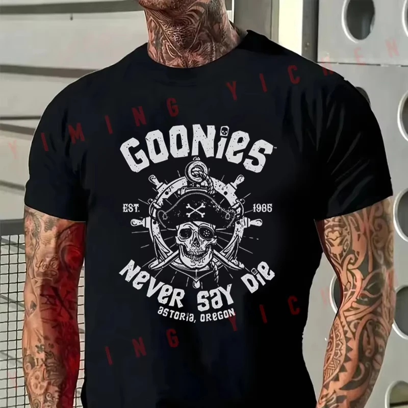 2026 New Parent‑Child Matching Oversized T‑Shirt Unisex Vintage Pirate Skull Wheel Graphic Front Print Tops For Men Women Kids
