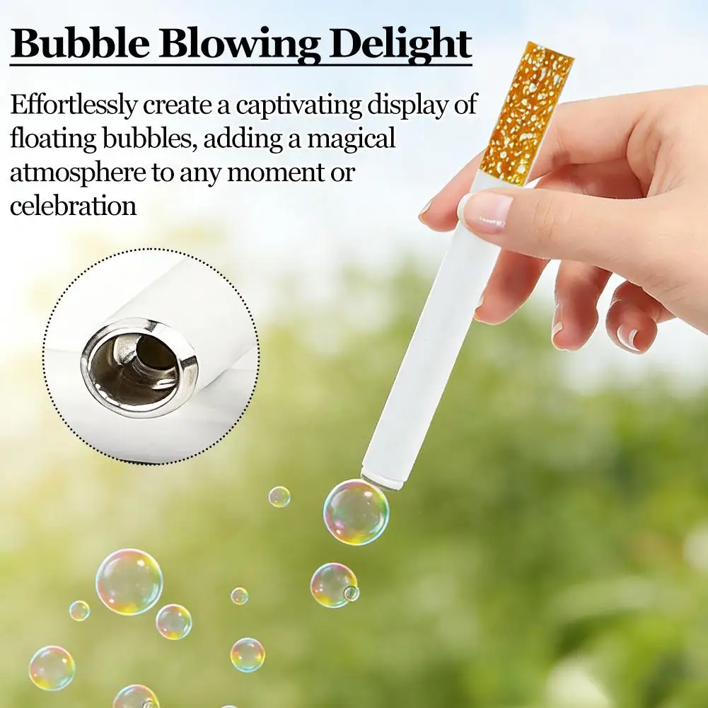 Brinquedo de Bolhas em Forma de Cigarro, Item Realista de Liga, Novidade Portátil, Diversão para Festas, Iniciador de Conversas, Mágica Instantânea de Bolhas