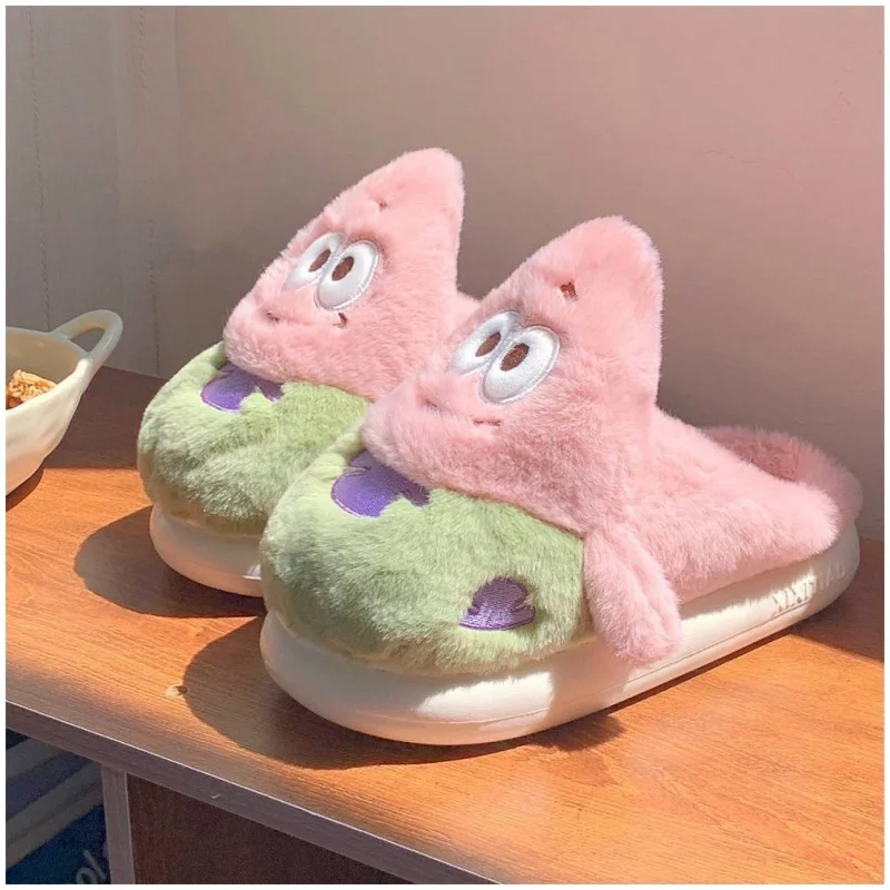 Heiße Neue Ankunft Anime Patrick Star Paare Hausschuhe Warm Halten Hause Winter Weichen Boden Herren Frauen Liebhaber Schuhe Weihnachten Geschenke