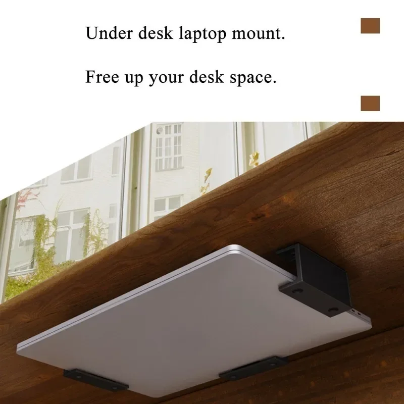 3pcs/set Laptop Rack Under Desk Holder Shelf Rack Storage Bracket Protective Tray Bracket With Screws For Cable Box