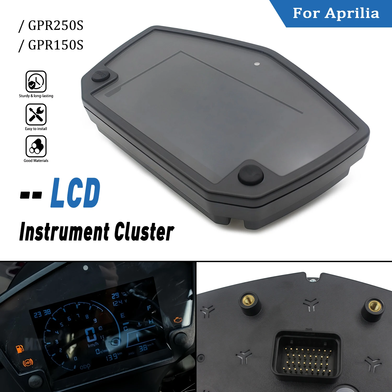 

For Aprilia GPR250S GPR150S Motorcycle Instrument Speed Meter Cover 34-pin Odometer Gauge Tachometer Housing Accessories