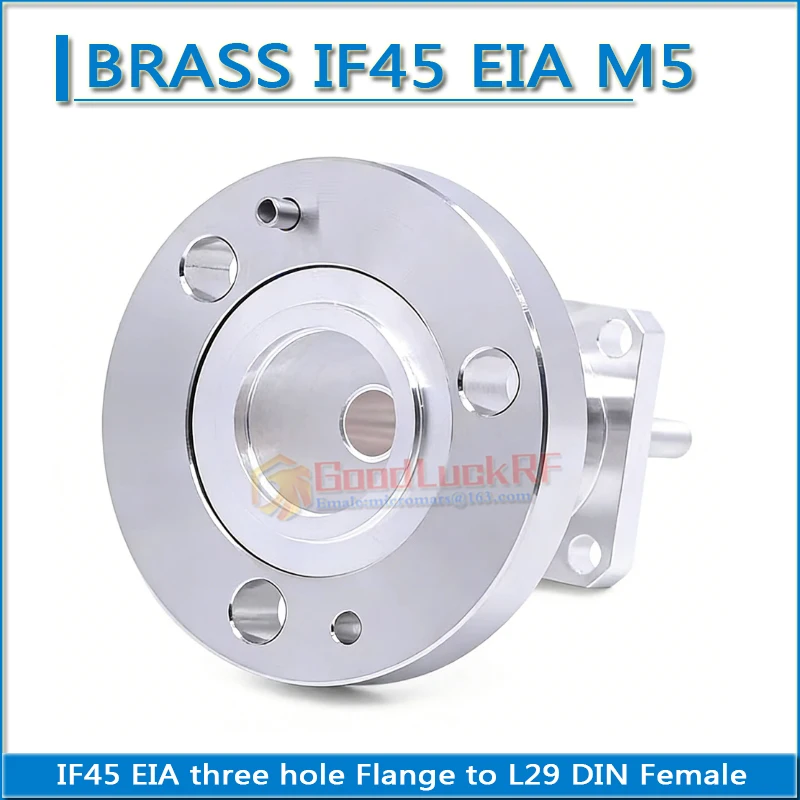 IF45 EIA7/8 four 4 hole Flange 32 * 32mm Fixed M5 thread through-wall length 35MM RF Connector Adapter